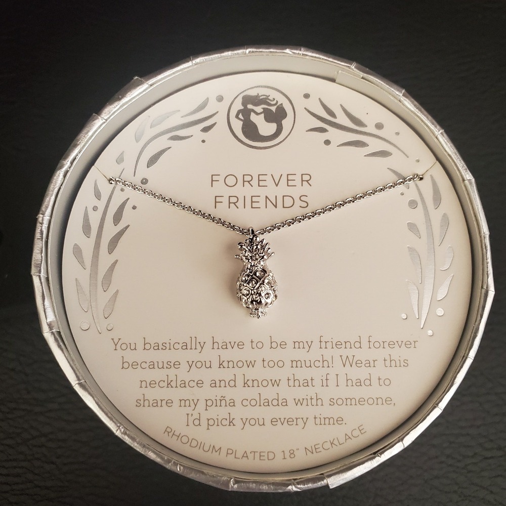 Spartina 449 Sea La Vie Forever Friends Pineapple Necklace Rhodium Plated Gift